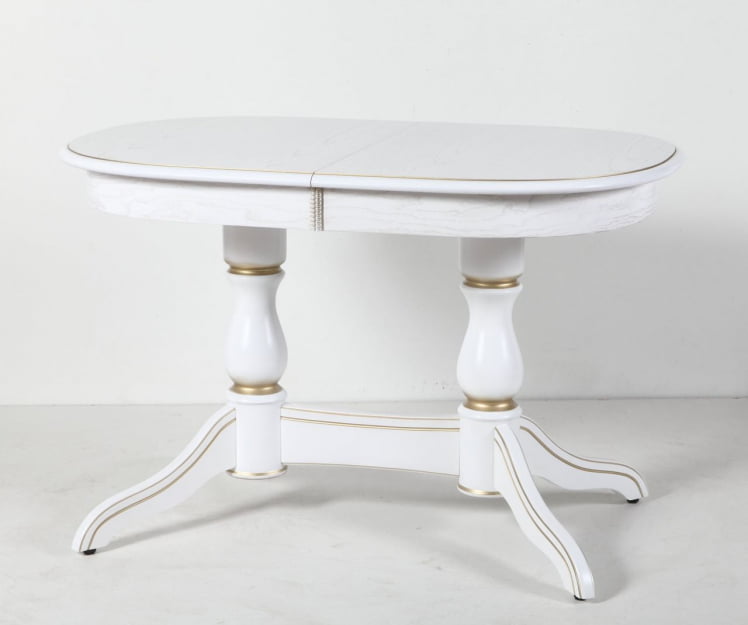 Стол обеденный раскладной Лира (1,2м) тон 1 с золотой патиной_0