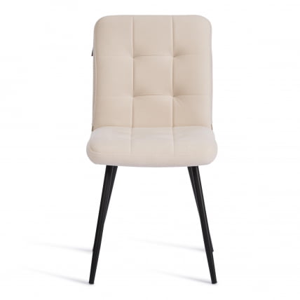 Стул обеденный Medeo флок , 47х56х89, молочный/черный, 4_4