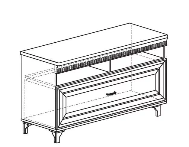 Тумба многоцелевого назначения Марлен 496 Кремовый белый Патина_1