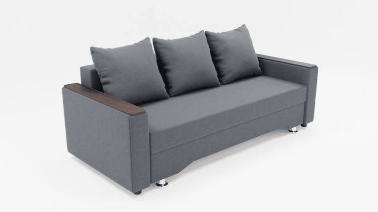 Диван Квадро-2 ППУ (ЗР) Цвет фасада: Серый; Тип: Прямой; Материал фасада: Металл/Велюр_0