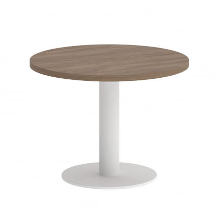 Стол журнальный круглый HOME OFFICE VR.SP-5-60.1G Дуб Аризона/Белый металл_0