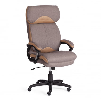 Кресло DUKE ткань рогожка Nice, мокко (серо-бежевая) / сетка бронза, TW-21_0