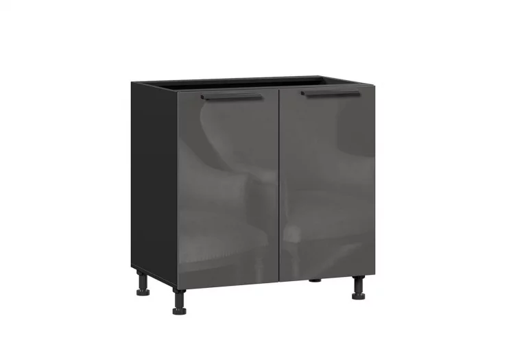 Тумба кухонная 800 Герда ЛД 279.060.000.071 Чёрный/Антрацит глянец_0