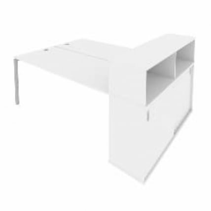 Рабочая станция с опорным шкафом-купе Metal System Б.РС-СШК-2.5 Белый/Серый_0