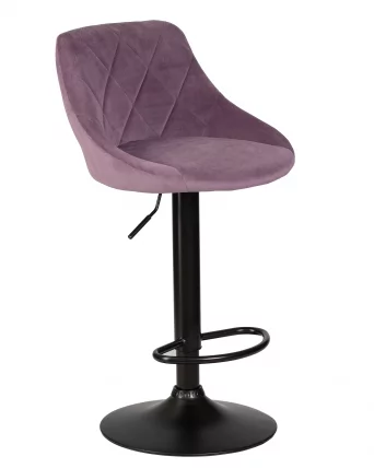 Стул барный DOBRIN LOGAN BLACK Пудрово-сиреневый велюр MJ9-52_1