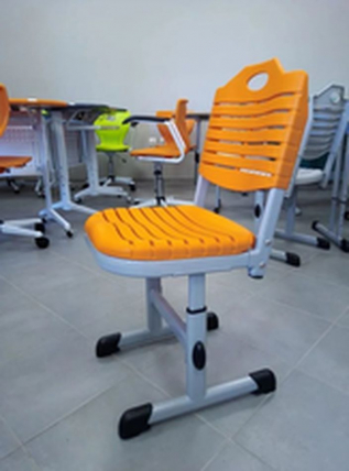 Ученический стул пластиковый (рост 3-5) Оранжевый/Каркас серый_1