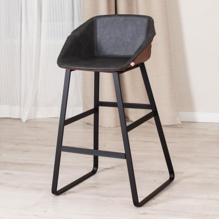 Стул барный DORO (mod. 9088S) пластик/металл, 53,5 х 52 х 74 х 97,5 см , Grey (Cерый) 7 / Brown (Коричневый) 9 / черный_10