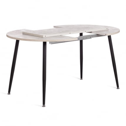 Стол VELETA ЛДСП/HPL/металл, 100 x 100+40 x 75 см, Агат серый/черный_2