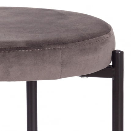 Табурет REVO (mod. 7034) ткань/металл, 44 х 44 х 47 см, темно-серый barkhat 14/черный_2