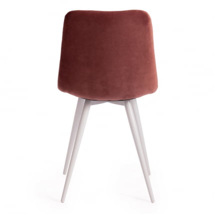 Стул CHILLY (mod. 7095-1) / 1 шт. в упаковке ткань/металл, 45x53х88 см, высота до сиденья 50 см, коралловый barkhat 15 /белый_3