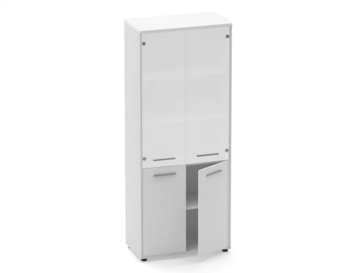 Шкаф 4 широкий верх стеклянные двери, низ закрытый Deka 10.19.171 Белый_1