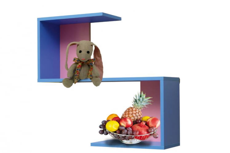 Полка навесная №2 Синий/Ярко-розовый_0