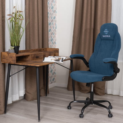 Кресло геймерское BAZUKA metalBL велюр, синий, 32_14