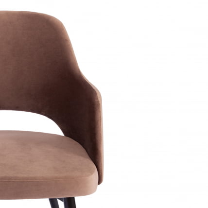 Кресло VALKYRIA 2 (mod. 718) ткань/металл, 55х55х80 см, высота до сиденья 48 см, коричневый barkhat 12/черный_5