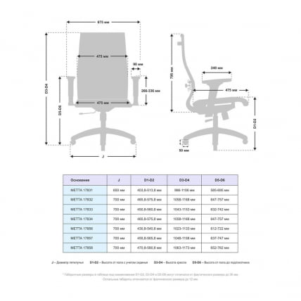 Кресло офисное МЕТТА Комплект 10/2D, Основание 17833 Комплект 2 Бордовое_4