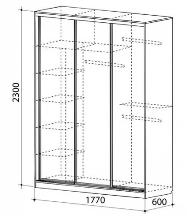 Шкаф-купе Бассо 2-600 Вишня оксфорд / Крем_2