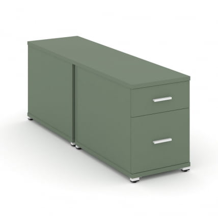 Тумба двухсторонняя опорная приставная с ящиком и распашным фасадом CONCEPT CN.DTGO-004 B/W Кобо Белый_0