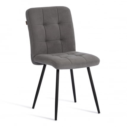Стул обеденный Medeo флок , 47х56х89, серый/черный, 29_0