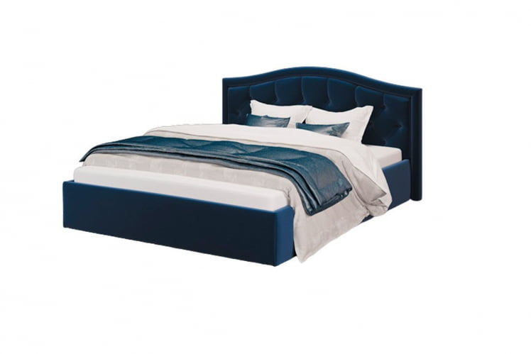 Кровать Стелла, 1400*2000 мм, велюр NEO 27, синий_0
