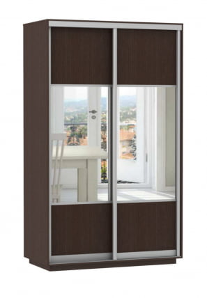 Шкаф-купе двухдверный Экспресс Дуо Комби 1400х2200h Венге_0