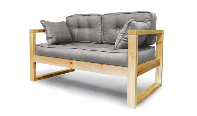 Диван двухместный DEmoku Д-2 серебристо-серый_натуральный_0