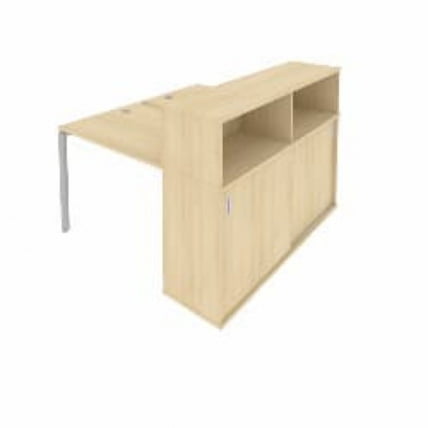 Рабочая станция с опорным шкафом-купе Metal System БП.РС-СШК-2.1 Акация/Серый_0