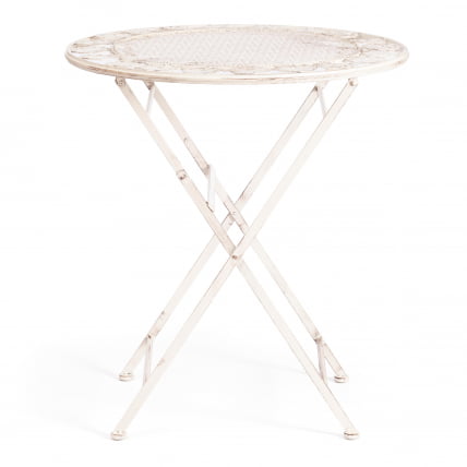 Стол Patio (PL08-11139) стальной сплав, античный белый, 70х75 см_1