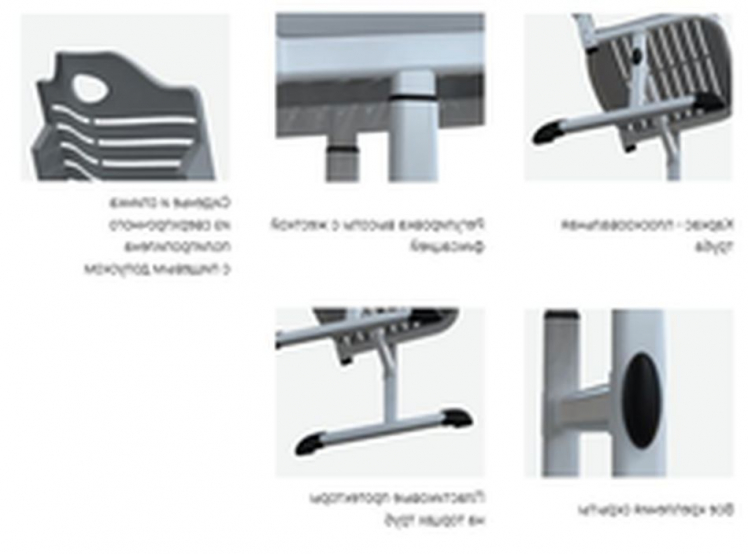 Ученический стул пластиковый (рост 3-5) Синий/Каркас белый_1