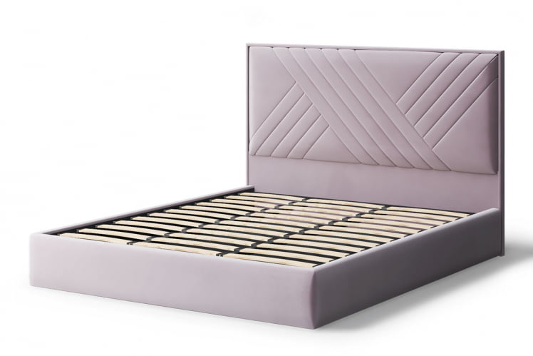 Кровать МИРА 2000*1800мм (без опор), велюр NEO 15 (лиловый), (б/основания, б/матраса)_1