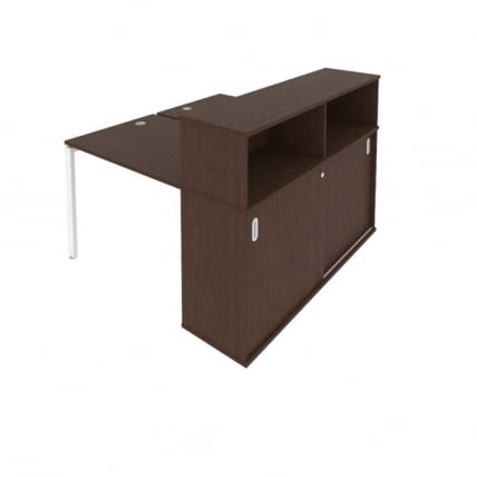 Рабочая станция с опорным шкафом-купе Metal System БП.РС-СШК-2.1 Венге/Белый_0