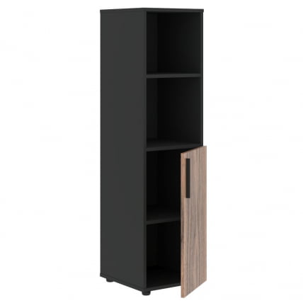 Шкаф-колонка с глухой малой дверью (правый) VELION VENEER VRMCS 40.5 R Американский орех Яшма черная_1