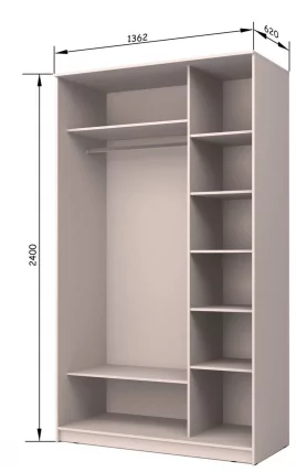 Шкаф-купе Хит-24-14-15 Дуб млечный_3