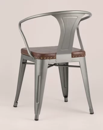 Стул TOLIX ARMS SOFT с подлокотниками Серебристый_4