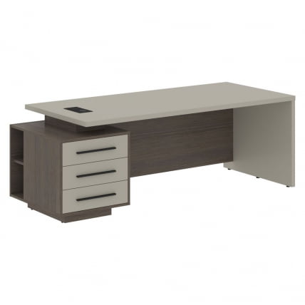 Стол руководителя левый VELION VCT 2290 L Аметист Дуб Сильвер_0