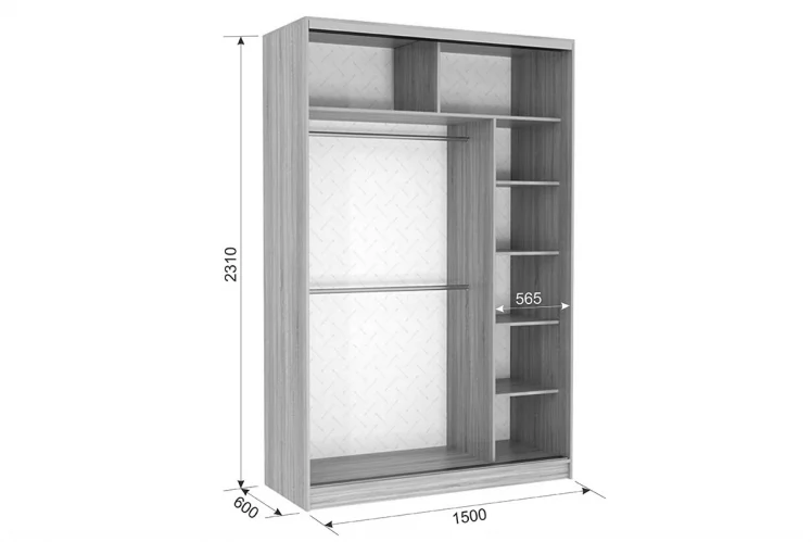 Шкаф-купе Гранд 5-600 Венге_2