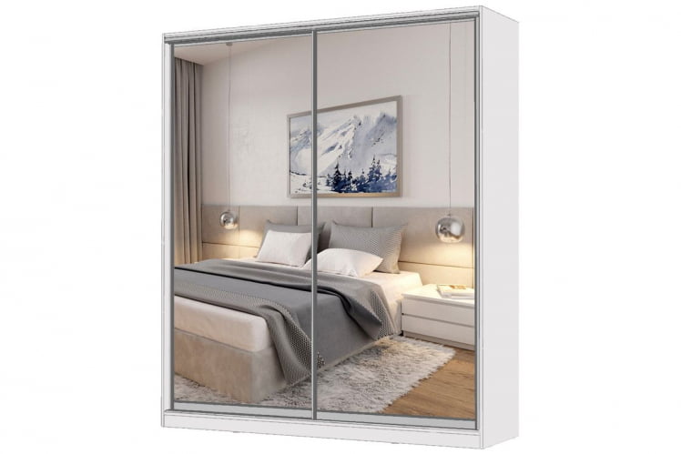 Шкаф-купе 2-х дверный Виктория 1800х584х2300, Белый 18ДЗДЗ-Б 310-513_0