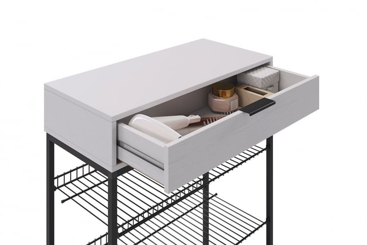 Обувница Краш LMN-13 черный муар/белое дерево_1