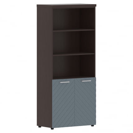 Шкаф с 1 комплектом глухих малых дверей и топом Torr LUX TLHC 85.5 Венге Магия Серо-голубой_0