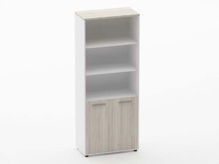 Шкаф 4 широкий верх открытый, низ закрытый Deka 10.19.111 Дуб Сантана светлый/Белый_0