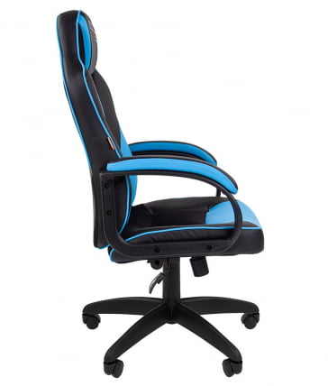 Кресло геймерское CHAIRMAN GAME 17 Черный Голубой_1