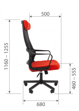 Кресло руководителя Chairman 590 ткань/сетка Красный_5