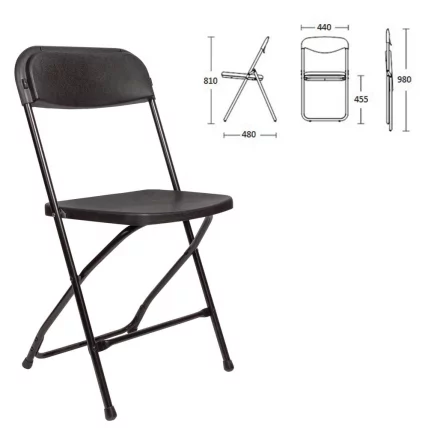 Стул складной для дома и офиса BRABIX Golf CF-002 Черный_0
