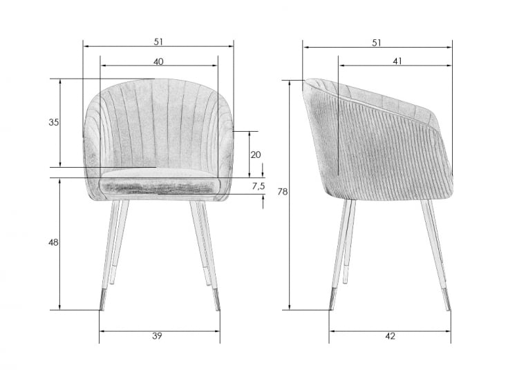 Стул обеденный DOBRIN MARY Серый велюр 1922-19_10