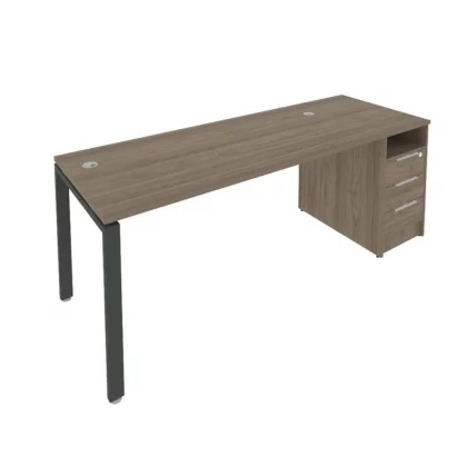 Рабочая станция с опорной тумбой Metal System Б.РС-СТП -1.4 Вяз/Антрацит_0