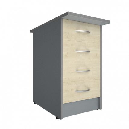 Тумба приставная (с замком) Riva А.ТП-4.2F-S Клен/Металлик_0