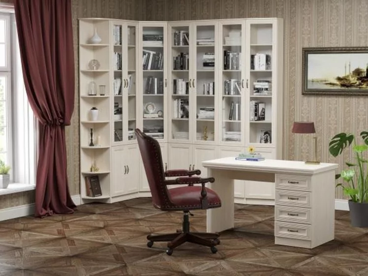 Библиотека Оливия №01 Вудлайн кремовый Аруша венге_0