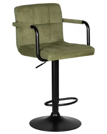 Стул барный DOBRIN KRUGER ARM BLACK (зеленый вельвет (LAR-E2041-7)) 2 шт_1