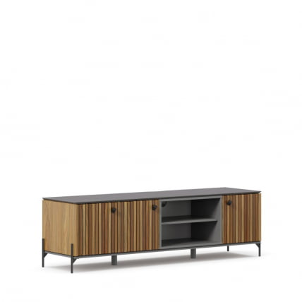 Тумба ТВ 1600 Элиот ЛД 414.030.000 Оникс Серый/Орех фактурный_2