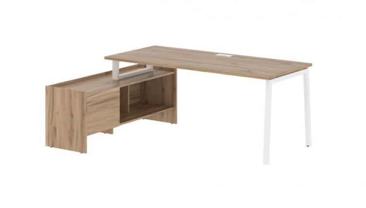 Стол с тумбой EDIS ELCT 19814 Дуб Денвер светлый Белый_0