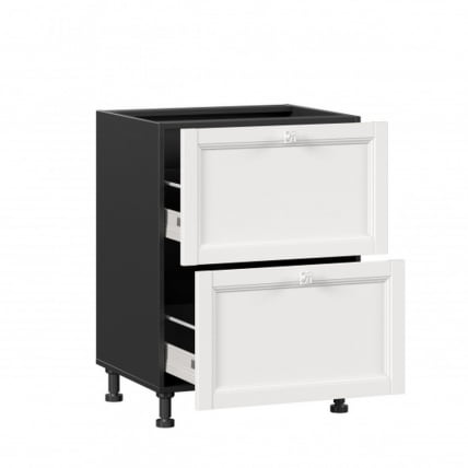 Тумба кухонная 600 с 2 ящиками ЛЮКС (4) Джулия ЛД 284.900.000.079 Черный Белый_1